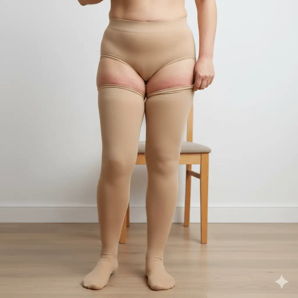 Bas de compression médicaux beiges traditionnels